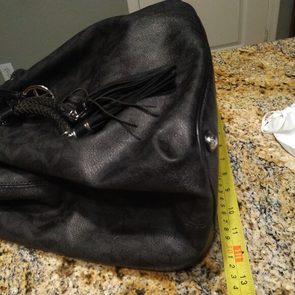 Michael Kors Signature Coated Leather Jet Set Tassel Drawstring Tote Bag Large - Picture 11 of 15